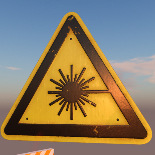 Warning sign laser PBR