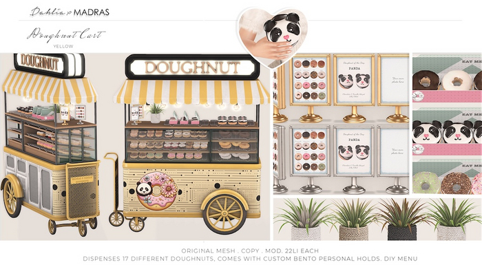 Dahlia X MADRAS - Doughnut Cart - Dispenser Holdable, Wearable, Bento - YELLOW