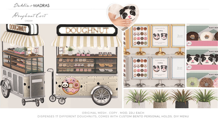 Dahlia X MADRAS - Doughnut Cart - Dispenser Holdable, Wearable, Bento - CREAM