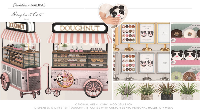Dahlia X MADRAS - Doughnut Cart - Dispenser Holdable, Wearable, Bento - PINK