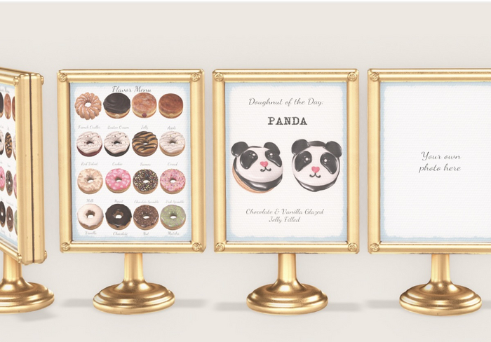 Dahlia X MADRAS - Doughnut Cart - Menu - Gold - Frame