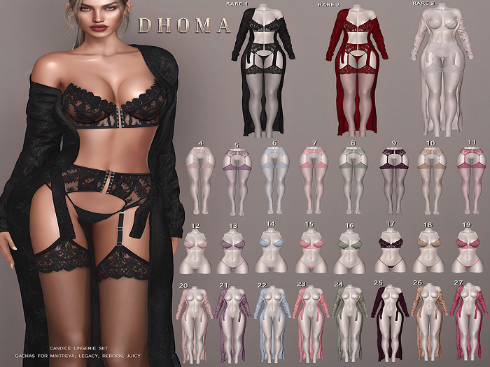 2. Dhoma - Candice Lingerie Set Red M. Lara RARE