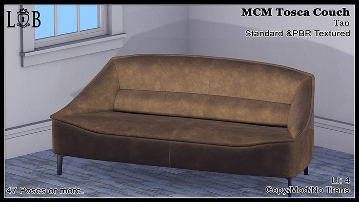 ~L:B~ MCM Tosca Couch-Tan (Boxed)