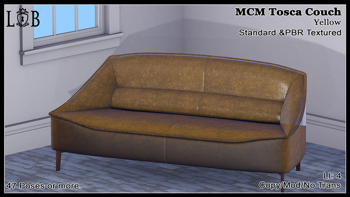 ~L:B~ MCM Tosca Couch-Yellow (Boxed)