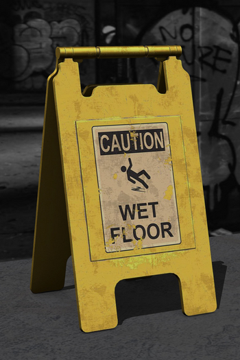 {Unflat Stuff} Wet Floor Sign
