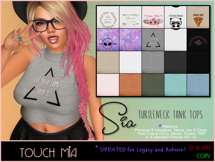 {TOUCH MIA} DEMO for Sia Turtleneck Tank Tops