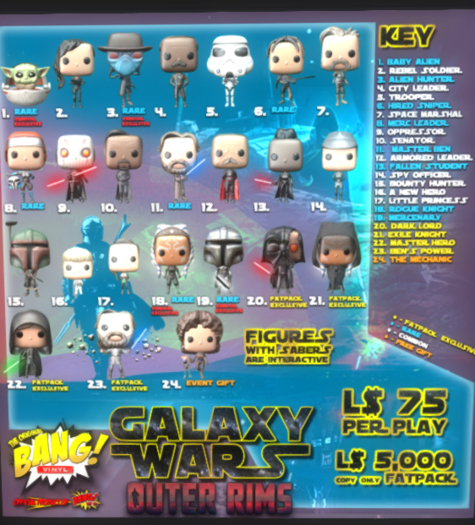 13. RARE - Bang! Figures - Galaxy Wars OR - Fallen Student
