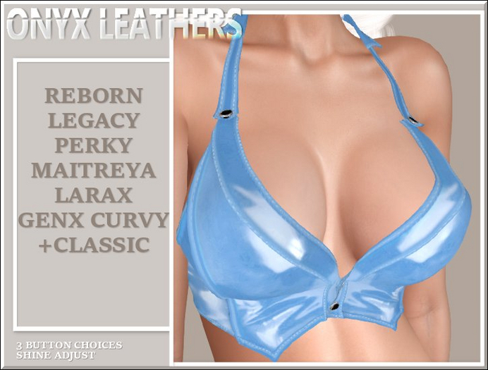 Latex Halter Vest - Baby Blue Version