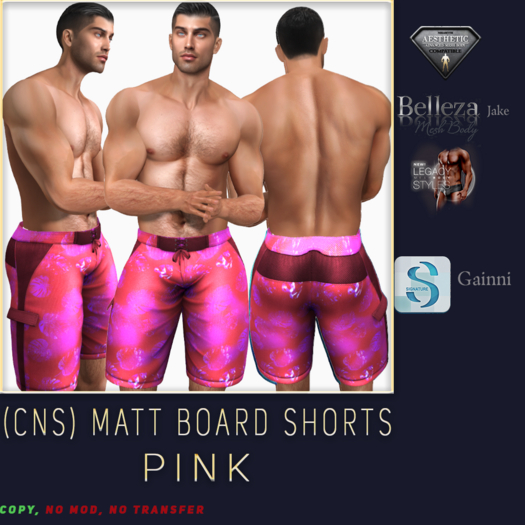 (CNS) Matt Board Shorts Pink  (Add)