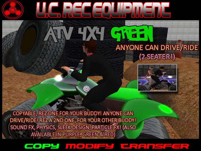 ATV 4x4 (Green) Off-Road Motocross Vehicle! Anyone can drive!
