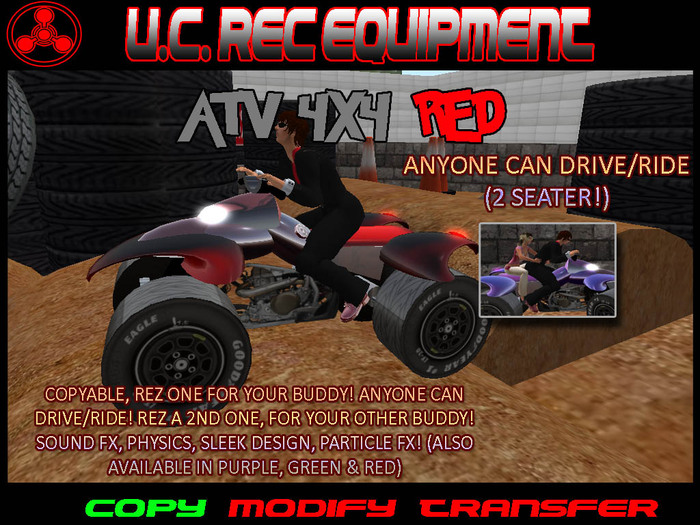 ATV 4x4 (Red) Off-Road Motocross Vehicle! Anyone can drive!