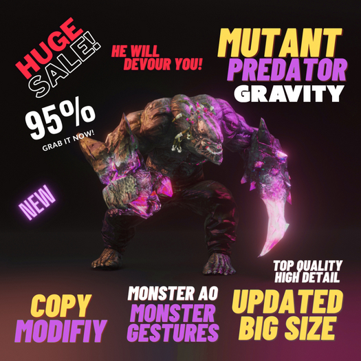 Mutant Predator Gravity Element Avatar Bundle 95% OFF