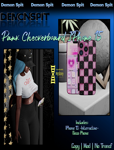 -DS- Pank Checkerboard Iphone 15 
