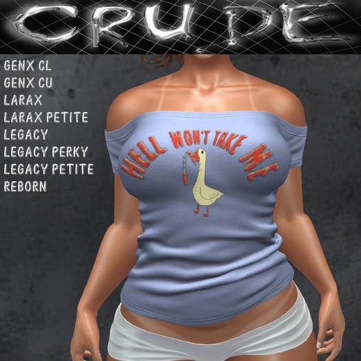 Hell Won't Take Me Women's Shoulder Shirt L (WOL)  <Wear Me>