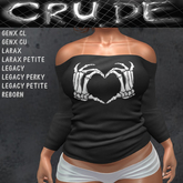 Skeleton Hands Heart Women's Shoulder Shirt LS (WOLS <Wear Me>