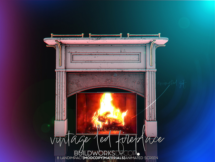 buildworksdecor ~ Vintage LED Fireplace / Boxed