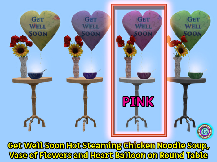 Get Well Soon Flowers Balloon Soup Pink