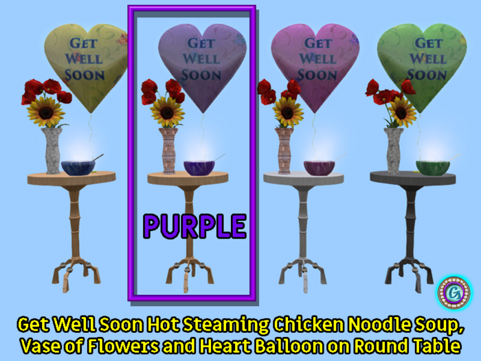 Get Well Soon Flowers Balloon Soup Purple