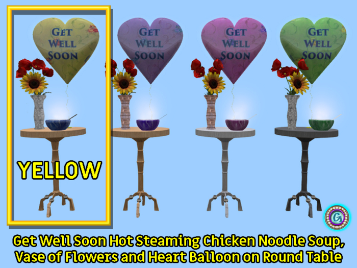 Get Well Soon Flowers Balloon Soup Yellow