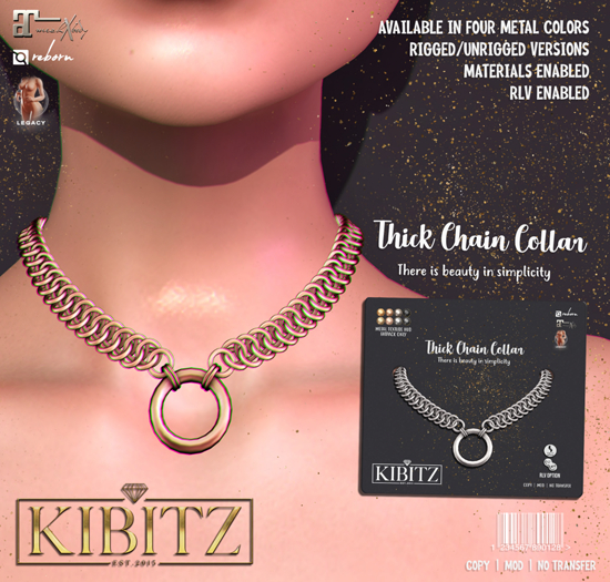 Kibitz - Thick chain collar - onyx