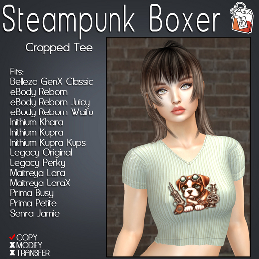 ~TL~ Steampunk Boxer Cropped Tee
