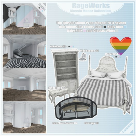 Classic Manor Table - White - (RageWorks)