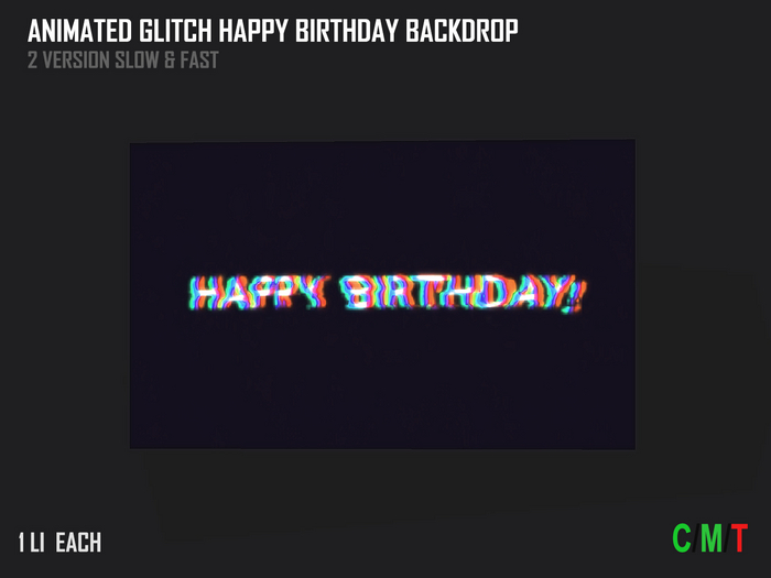 Chibby - Animated Glitch Happy Birthday Backdrop (Add Me)
