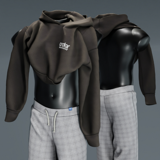 ardor* - shoulder hoodie (eletric black)