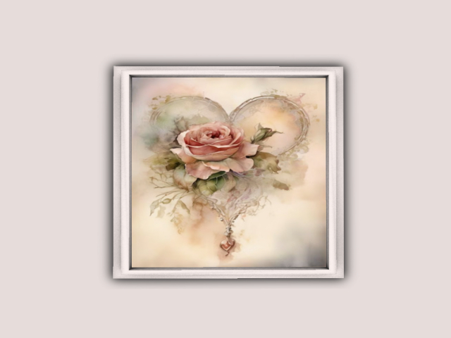 Frame Heart with Rose