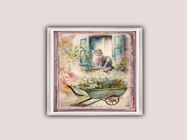 Frame Window View Cat