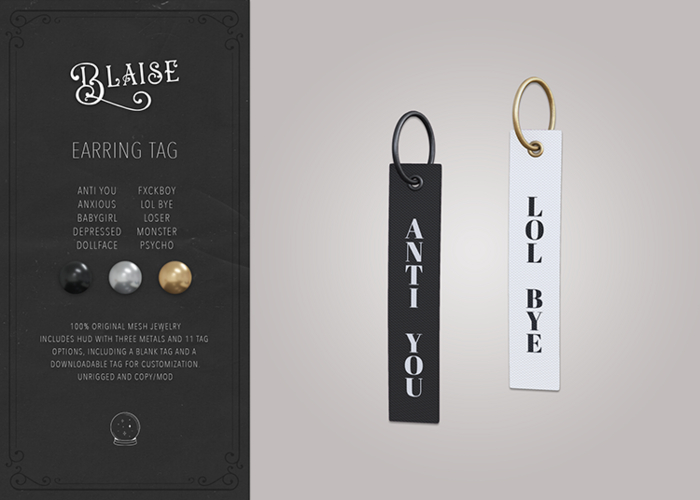 B L A I S E . Earring Tag