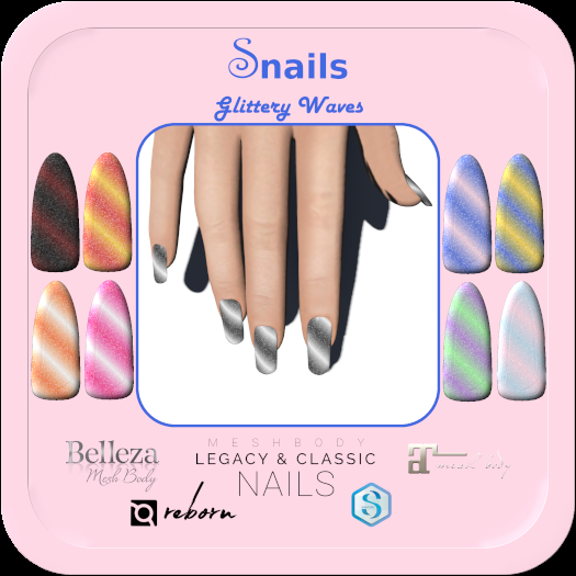 S'Nails - Glittery waves