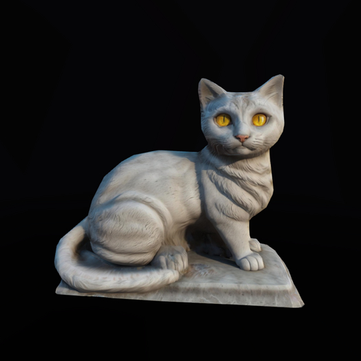 {S} Full Perm Painted Cat Statue