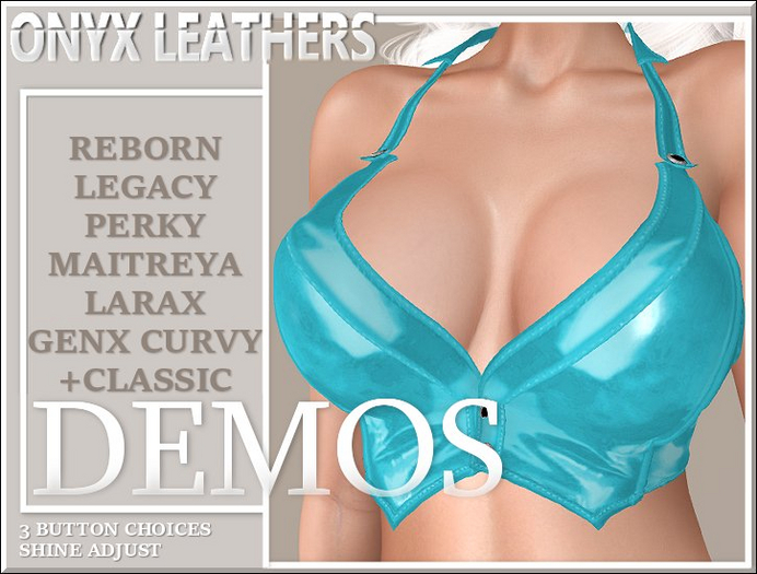 Demos for Latex Halter Vest - Aqua Version