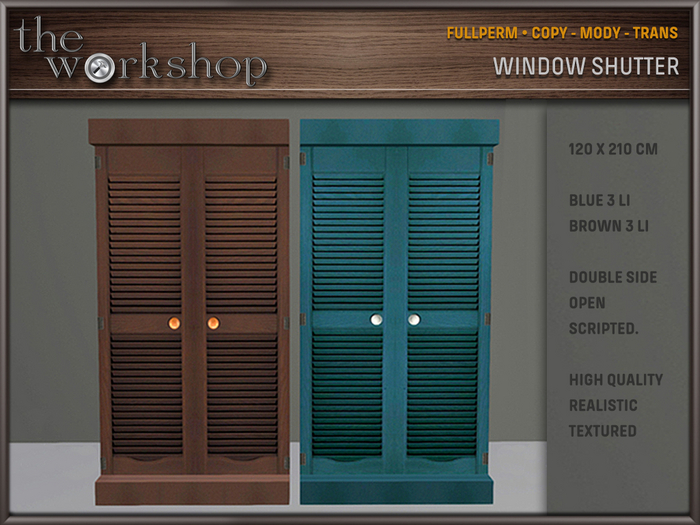 WINDOW SHUTTER BLUE&BROWN
