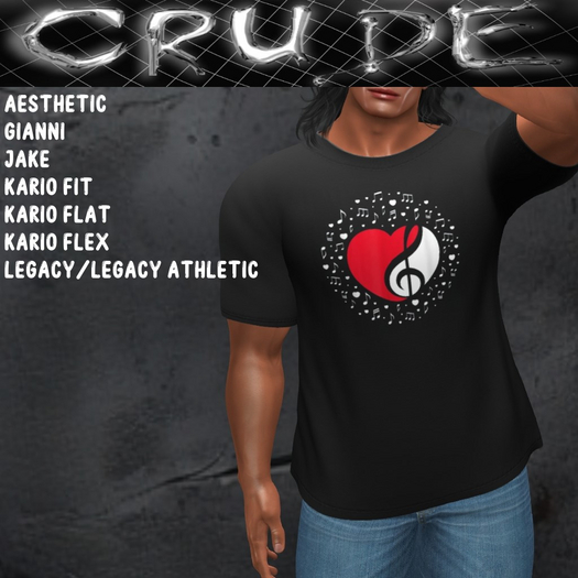 Music Notes and Heart Men's T-Shirt (MCT)  <Wear Me>