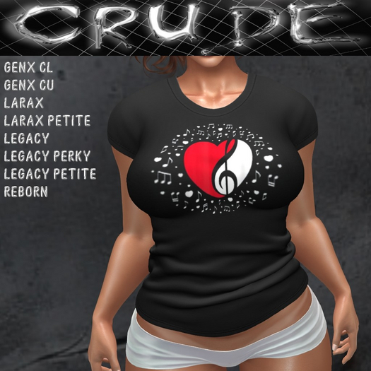 Music Notes and Heart Women's T-Shirt (WTL)  <Wear Me>