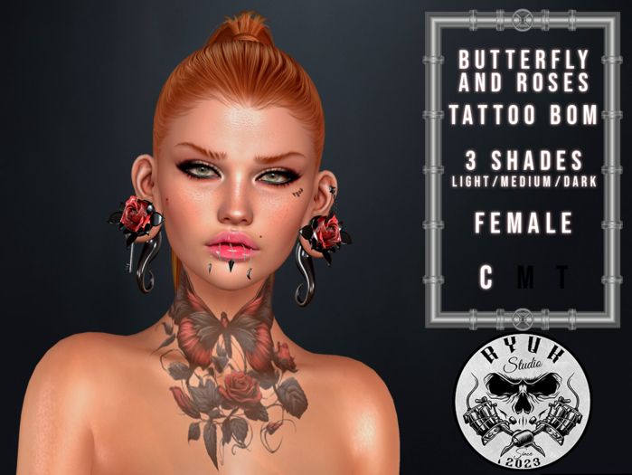 .::RYUK Studio::. Tattoo BOM - Butterfly and Roses