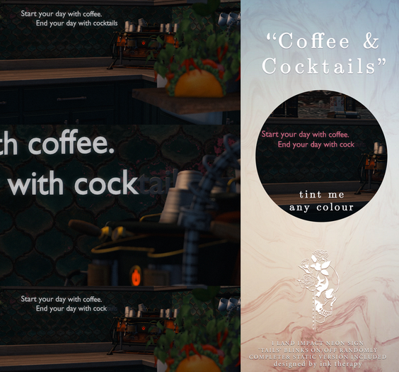 Ink Therapy - Coffee & Cocktails Sign