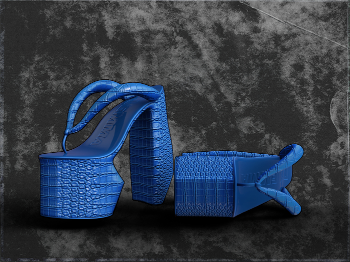 DILEMMA - Karter Croc Plats Blue 