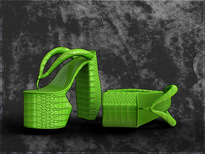 DILEMMA - Karter Croc Plats Green 