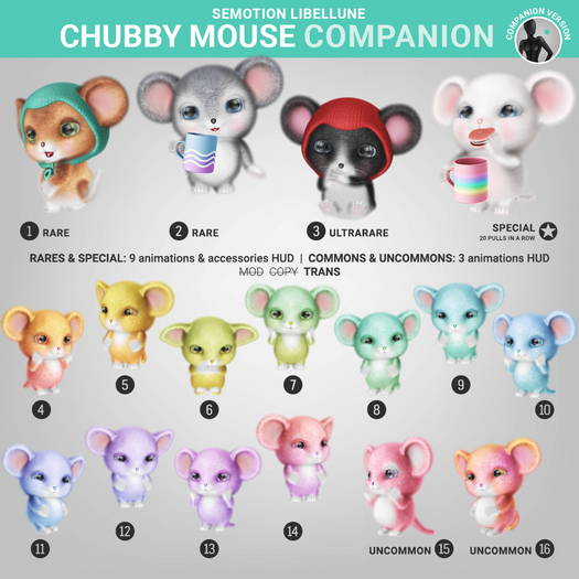 SEmotion Libellune Chubby Mouse Companion RARE 02
