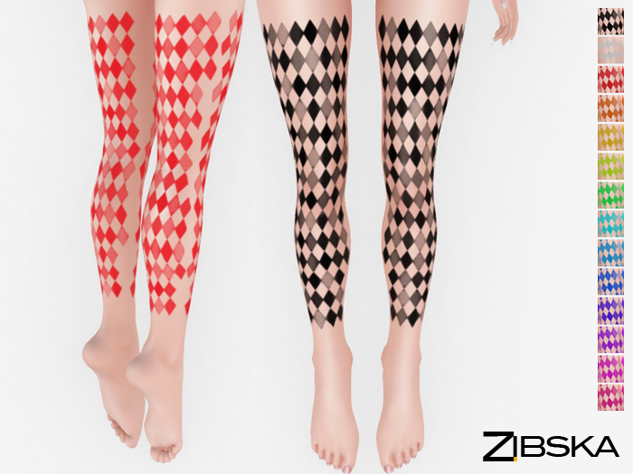 Zibska ~ Quip Deux leg tattoos in 14 colors in 3 transparencies with tattoo and universal tattoo BOM layers