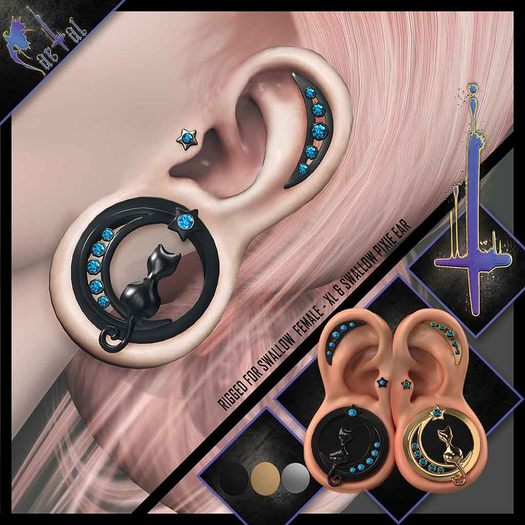 FaeTal - Ear 06 - Swallow  Pixie & XL Female