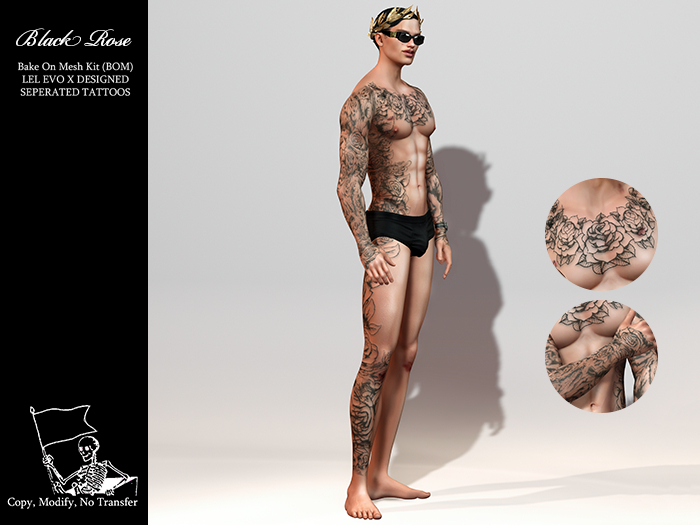[PANOPTICON] Black Rose Tattoo Set