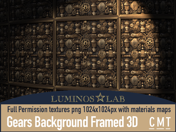 LL Gears Background Framed Textures 3D Full Perm