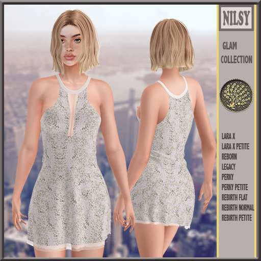 HALTER CHIFFON LACE DRESS