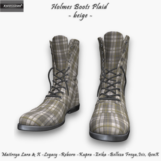 [Xprs] - Holmes Boots Plaid Beige