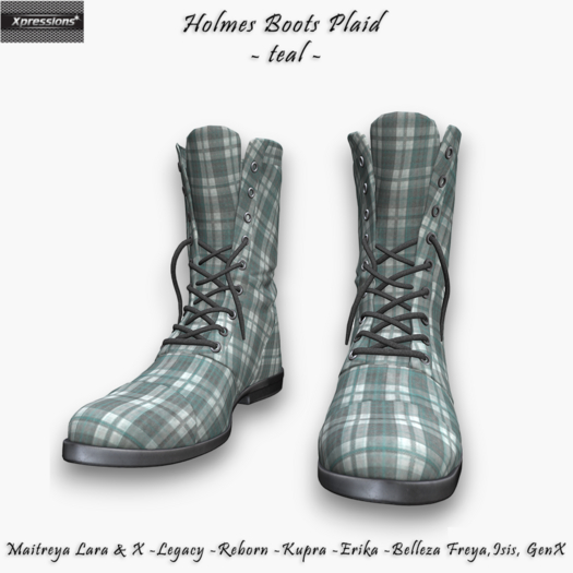 [Xprs] - Holmes Boots Plaid Teal