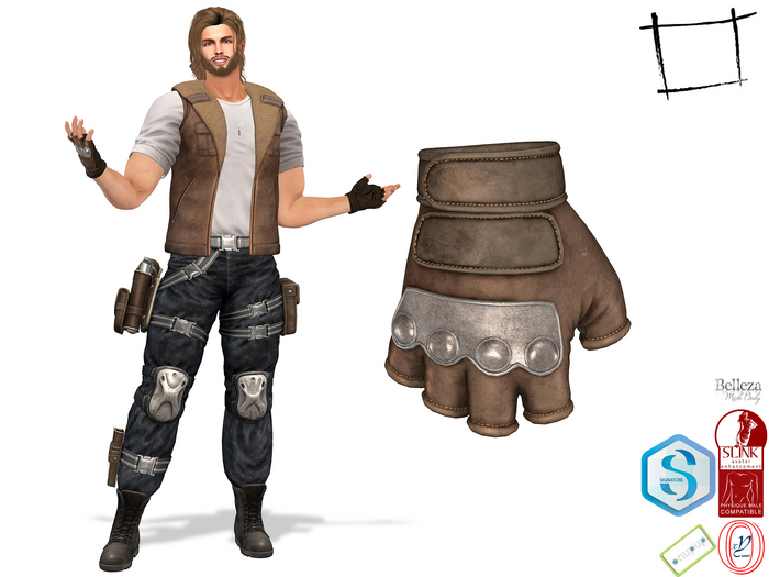 Full Perm Fingerless Tactical Combat Gloves Slink Male, Signature Gianni, Onupup, Ocacin Gamit, Belleza Jake